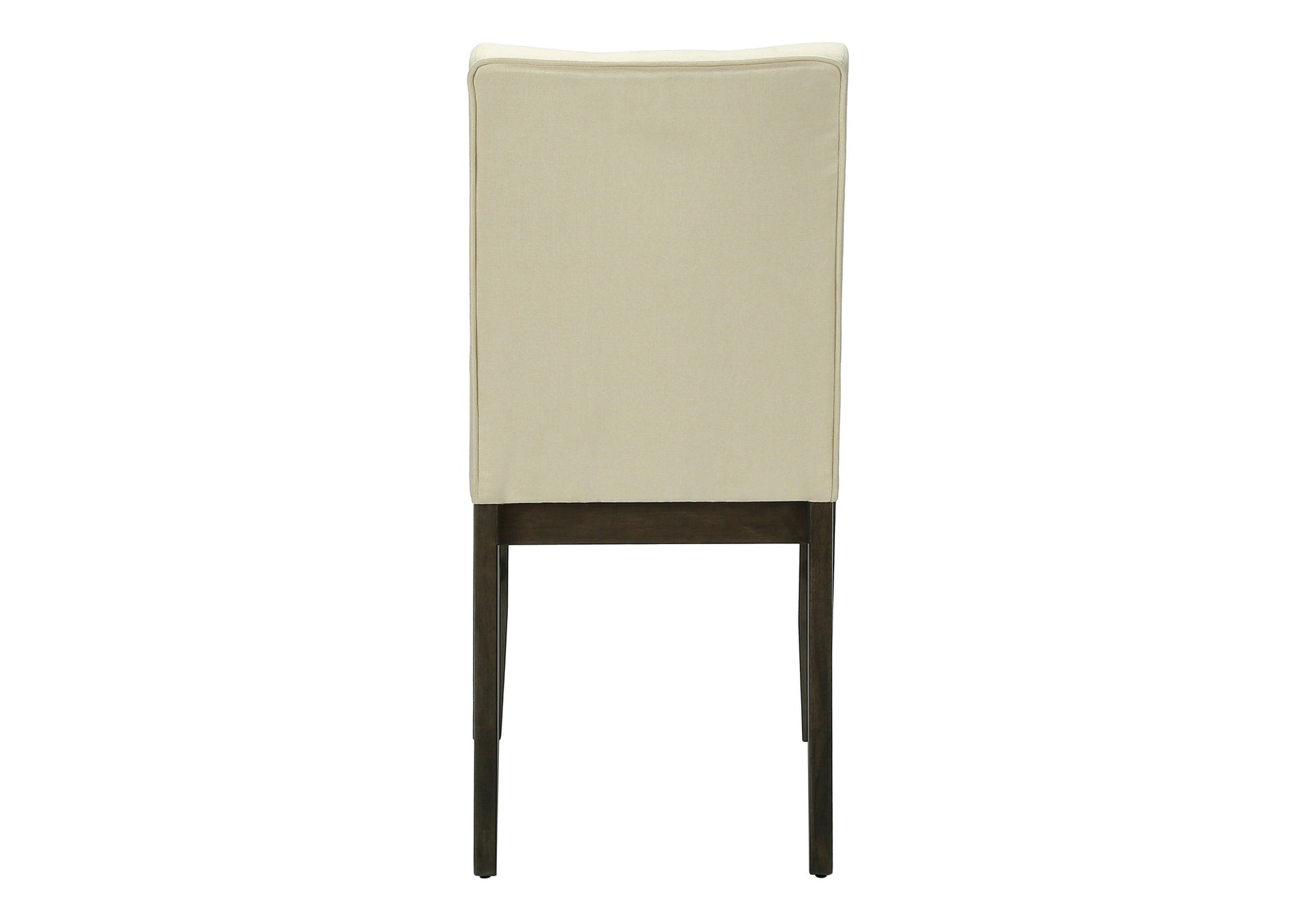 Dining Chair, 37" Height, Set Of 2, Upholstered, Dining Room, Kitchen, Cream Fabric, Grey Solid Wood, Transitional
