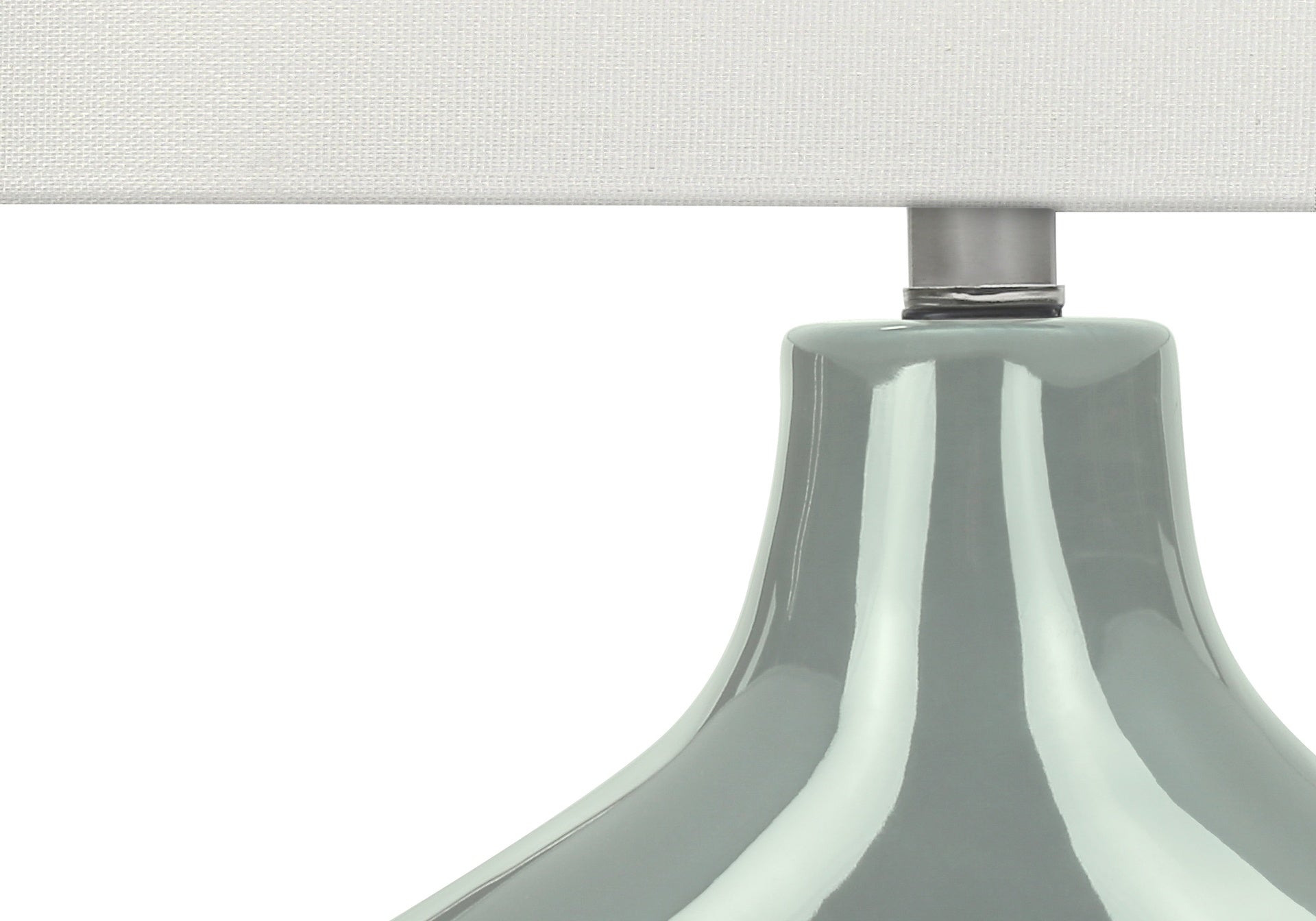 Lighting, 25"h, Table Lamp, Green Ceramic, Ivory / Cream Shade, Contemporary, Modern