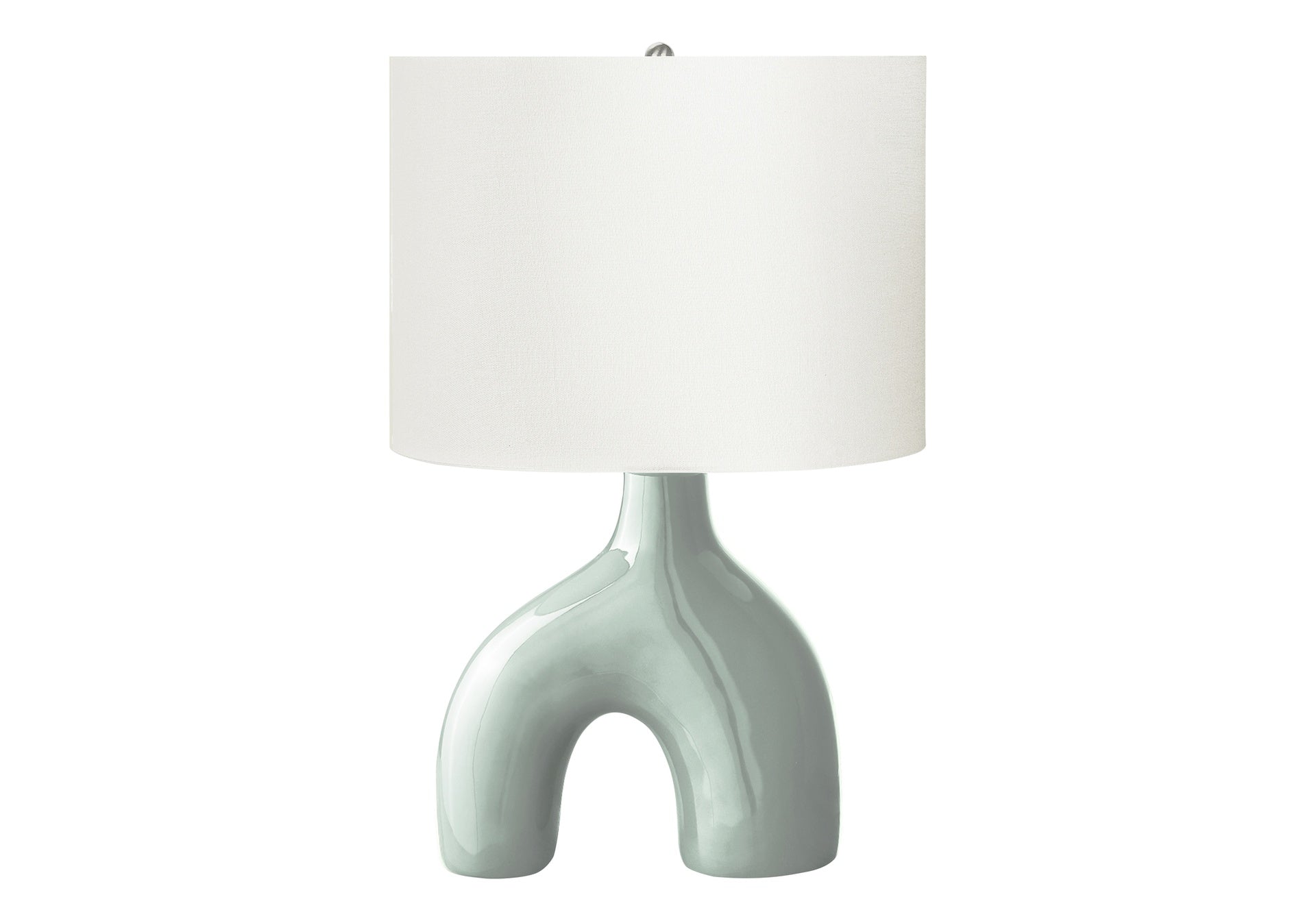 Lighting, 25"h, Table Lamp, Green Ceramic, Ivory / Cream Shade, Contemporary, Modern