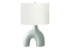 Lighting, 25"h, Table Lamp, Green Ceramic, Ivory / Cream Shade, Contemporary, Modern