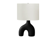 Lighting, 25"h, Table Lamp, Black Ceramic, Ivory / Cream Shade, Contemporary, Modern