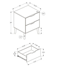 Accent Table, Side Table, End, Storage Drawer, Nightstand, Bedroom, Living Room, Brown Laminate, Modern, Contemporary