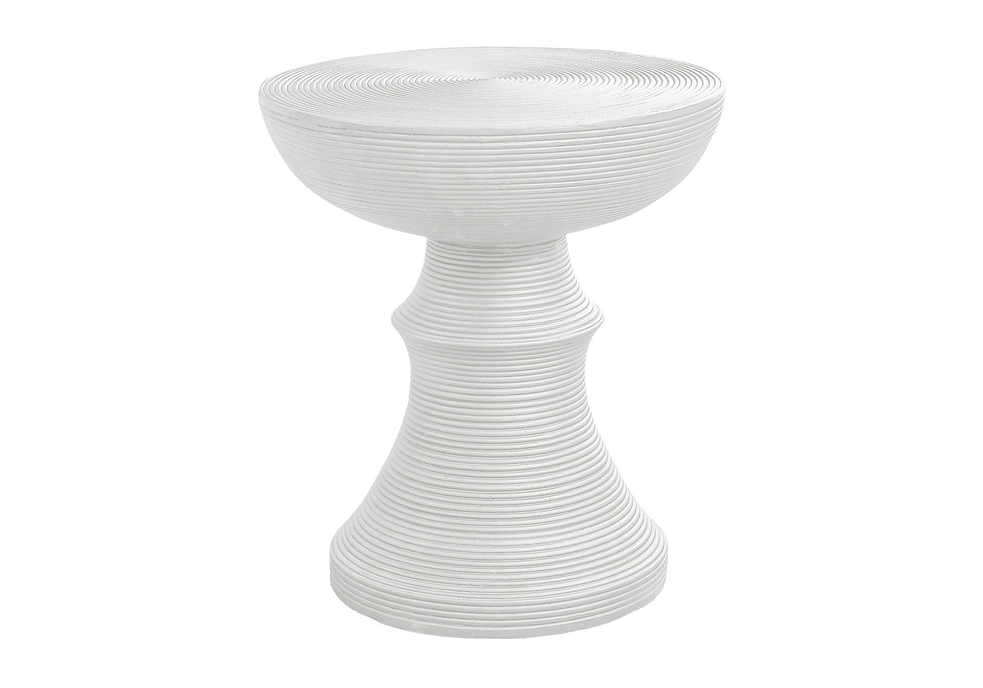 Accent Table, 25"h, Indoor Or Outdoor, Side Table, End, Bedroom, Living Room, Nightstand, Round, White, Contemporary, Modern