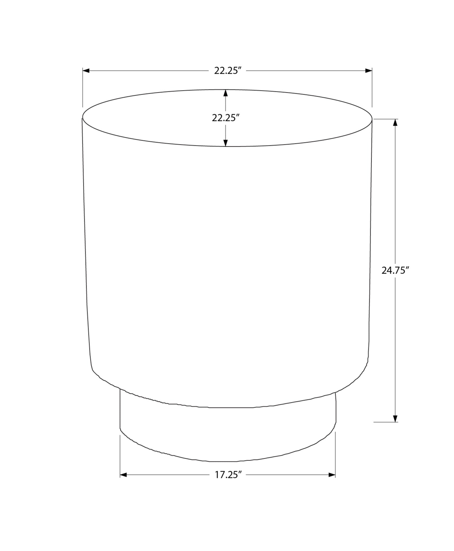 Accent Table, 25"h, Indoor Or Outdoor, Bedroom, End, Living Room, Nightstand, Round, Side Table, Grey, Contemporary, Modern