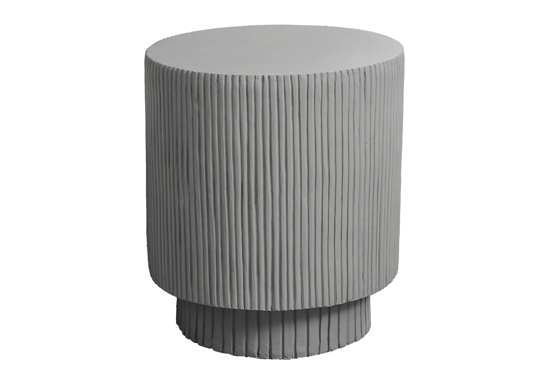 Accent Table, 25"h, Indoor Or Outdoor, Bedroom, End, Living Room, Nightstand, Round, Side Table, Grey, Contemporary, Modern