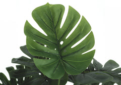 Artificial Plant, 24" Tall, Monstera, Indoor, Faux, Fake, Table, Greenery, Potted, Real Touch, Decorative, Green Leaves, Black Pot