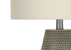 Lighting, 24"h, Table Lamp, Grey Resin, Ivory / Cream Shade, Contemporary