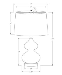 Lighting, 24"h, Green Glass, Ivory / Cream Shade, Contemporary
