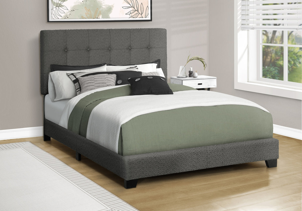 Bed, Full Size, Bedroom, Upholstered, Frame Only, Transitional