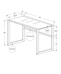 Computer Desk, Home Office, Laptop, 48"l, Work, Black Tempered Glass, Black Metal, Contemporary, Modern