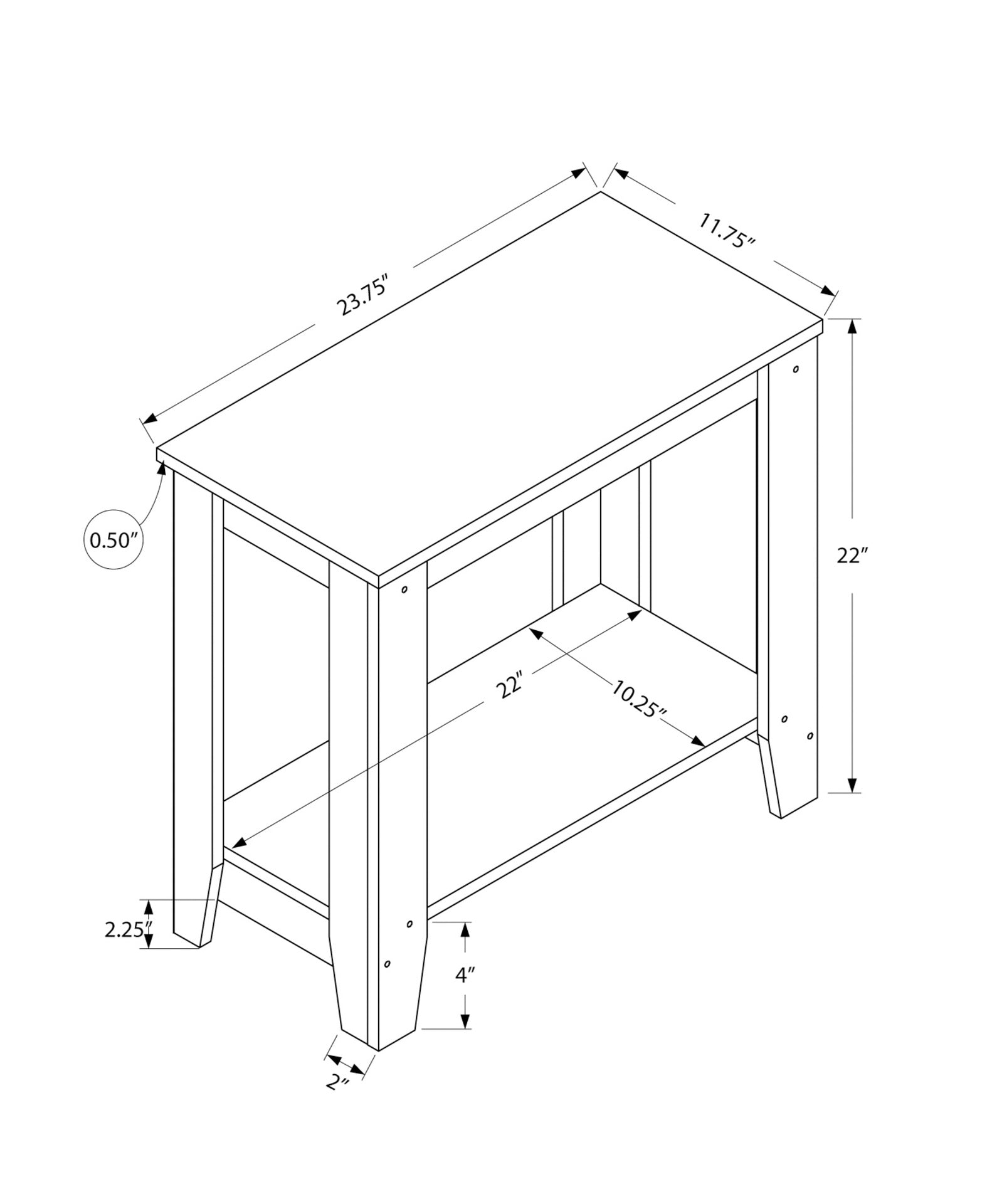 Accent Table, Side, End, Nightstand, Lamp, Living Room, Bedroom, White Laminate, Transitional