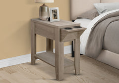 Accent Table, Side, End, Storage, Lamp, Living Room, Bedroom, Dark Taupe Laminate, Transitional