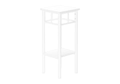 Accent Table, Side, End, Plant Stand, Square, Living Room, Bedroom, White Laminate, White, Contemporary, Modern