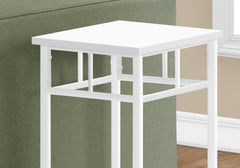 Accent Table, Side, End, Plant Stand, Square, Living Room, Bedroom, White Laminate, White, Contemporary, Modern