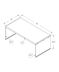 Coffee Table, Accent, Cocktail, Rectangular, Living Room, 44"l, Glossy White Laminate, Clear Tempered Glass, Contemporary, Modern
