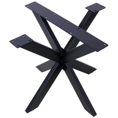 Spider Shaped Steel Table Legs,28"H x32"W x 33"D Metal Dining Table Frame,Heavy Duty Box Section Table Base,Black Country Industrial Style Metal Coffee Desk Legs Dining Legs-Spider-Shaped
