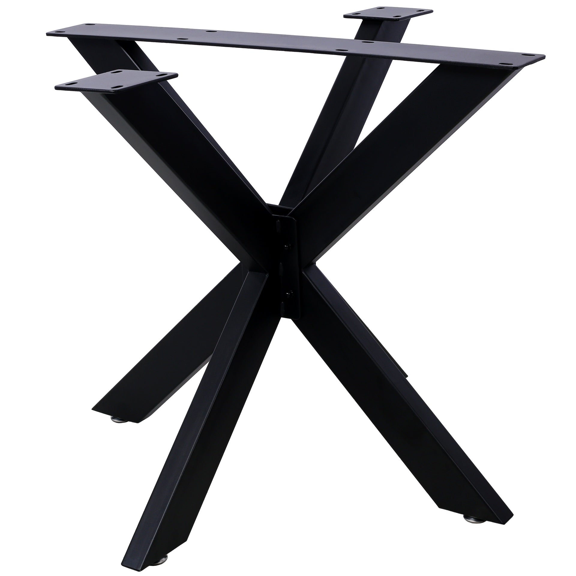 Spider Shaped Steel Table Legs,28"H x32"W x 33"D Metal Dining Table Frame,Heavy Duty Box Section Table Base,Black Country Industrial Style Metal Coffee Desk Legs Dining Legs-Spider-Shaped
