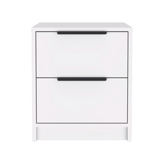 Modern Nightstand 19" H, Two Drawers, White
