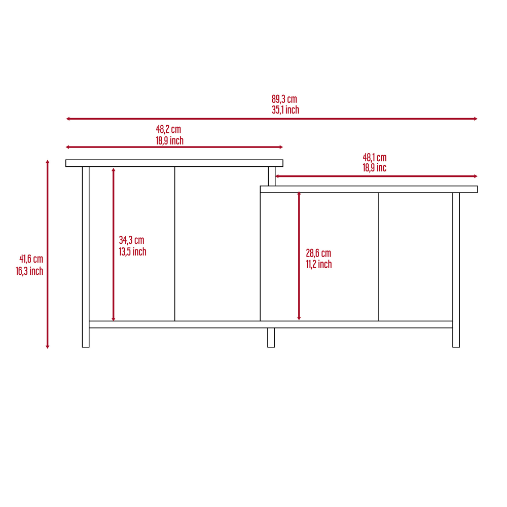 Coffee Table, Lower Open Shelf, Black