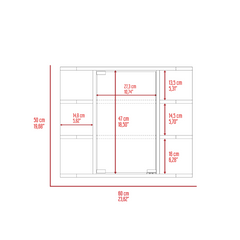 Medicine Cabinet 19" H, Six External Shelves, Three Interior Shelves, Light Gray