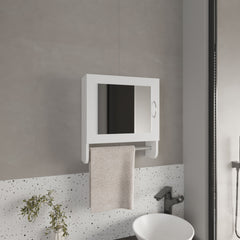 Medicine Cabinet 19.70" H, with 1 Door, 2 Shelves, 1 Mirror, White