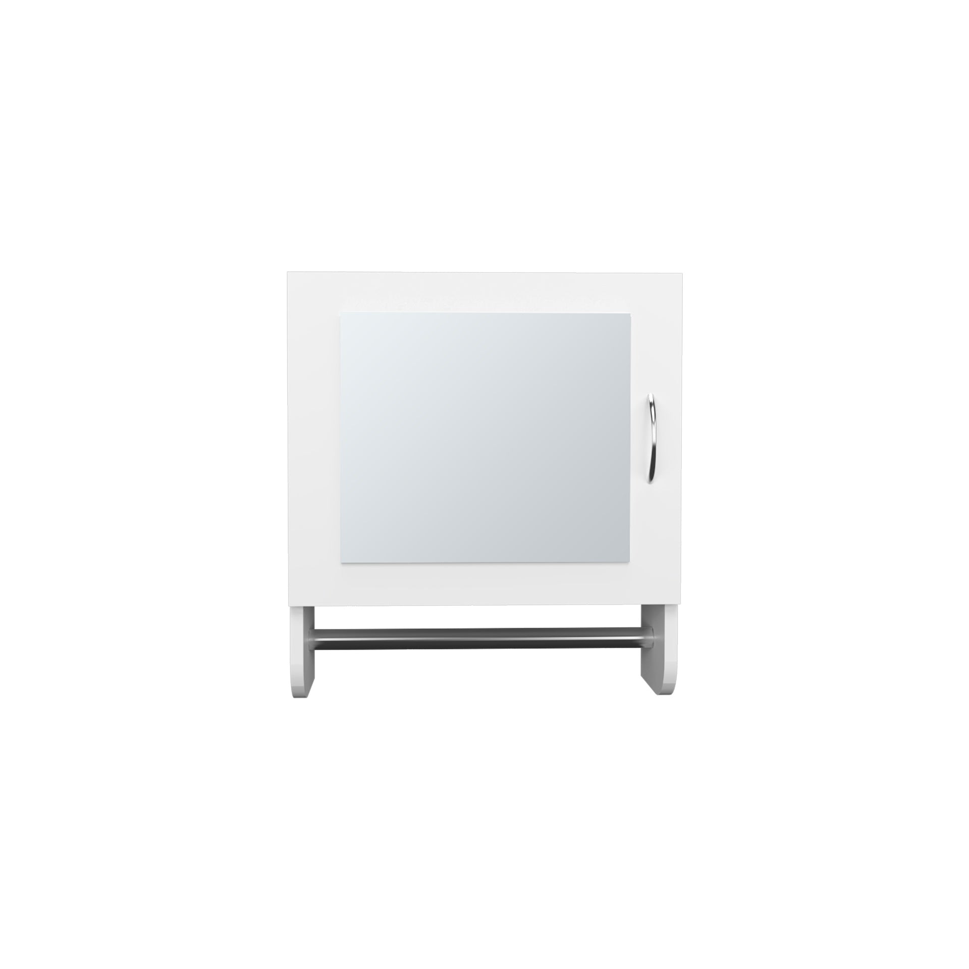 Medicine Cabinet 19.70" H, with 1 Door, 2 Shelves, 1 Mirror, White