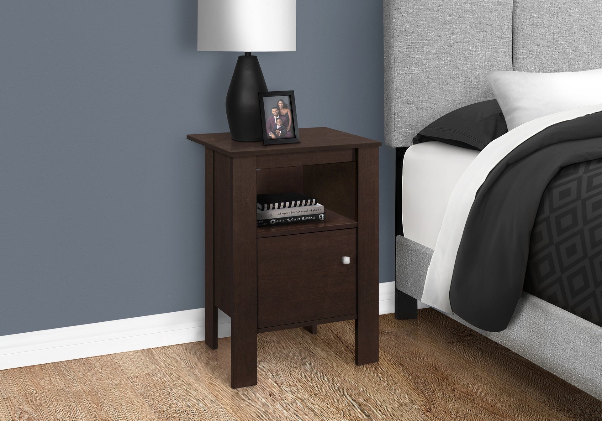 Accent Table, Side, End, Nightstand, Lamp, Storage, Living Room, Bedroom, Brown Laminate, Transitional