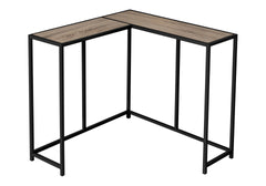 Accent Table, Console, Entryway, Narrow, Corner, Living Room, Bedroom, Brown Laminate, Black Metal, Contemporary, Modern
