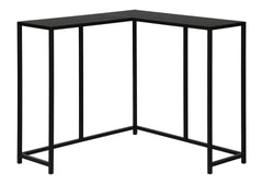 Accent Table, Console, Entryway, Narrow, Corner, Living Room, Bedroom, Black Laminate, Black Metal, Contemporary, Modern