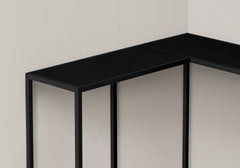 Accent Table, Console, Entryway, Narrow, Corner, Living Room, Bedroom, Black Laminate, Black Metal, Contemporary, Modern