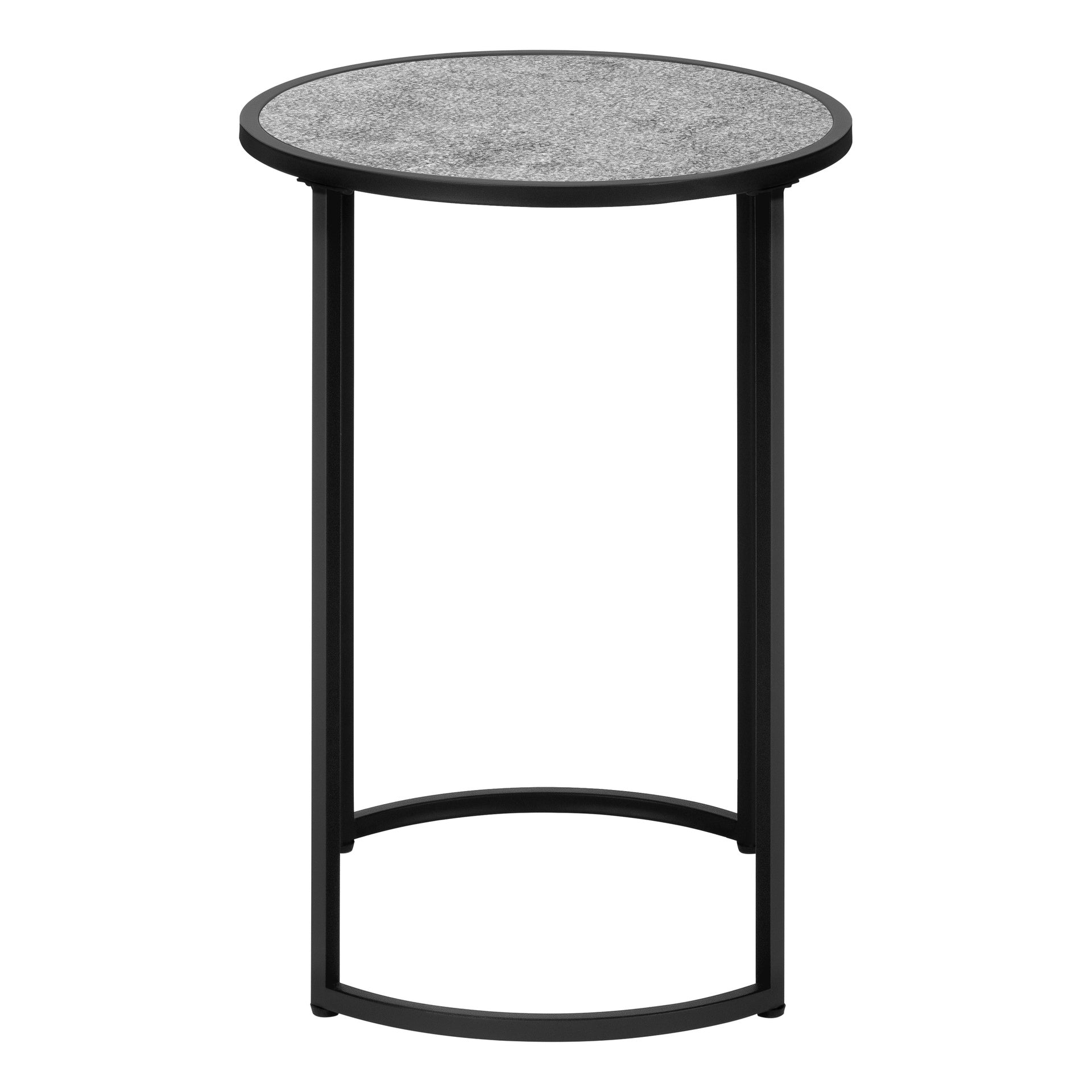 Accent Table, Side, Round, End, Nightstand, Lamp, Living Room, Bedroom, Grey Laminate, Black Metal, Contemporary, Modern