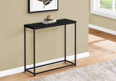 Accent Table, Console, Entryway, Narrow, Sofa, Living Room, Bedroom, Black Laminate, Black Metal, Contemporary, Modern