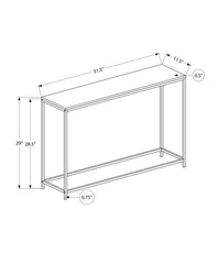 Accent Table, Console, Entryway, Narrow, Sofa, Living Room, Bedroom, White Laminate, Black Metal, Contemporary, Modern