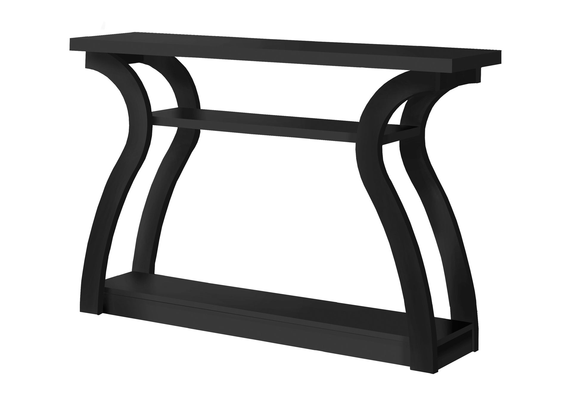 Accent Table, Console, Entryway, Narrow, Sofa, Living Room, Bedroom, Black Laminate, Contemporary, Modern