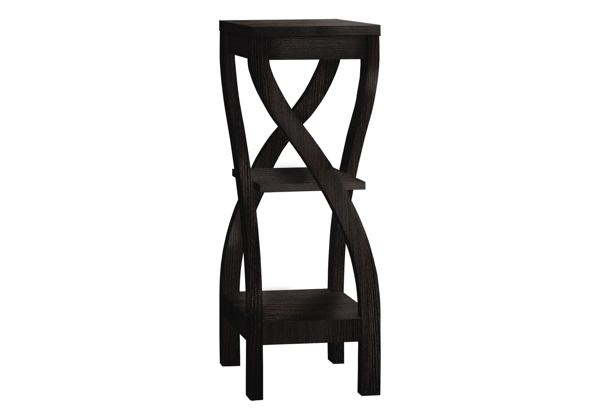 Accent Table, Side, End, Plant Stand, Square, Living Room, Bedroom, Brown Laminate, Contemporary, Modern