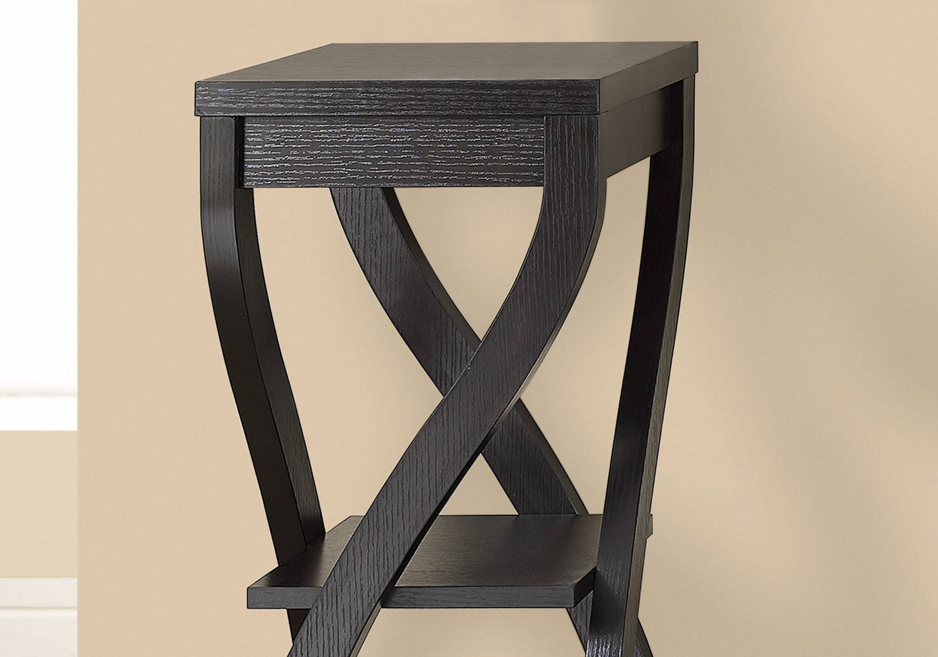 Accent Table, Side, End, Plant Stand, Square, Living Room, Bedroom, Brown Laminate, Contemporary, Modern