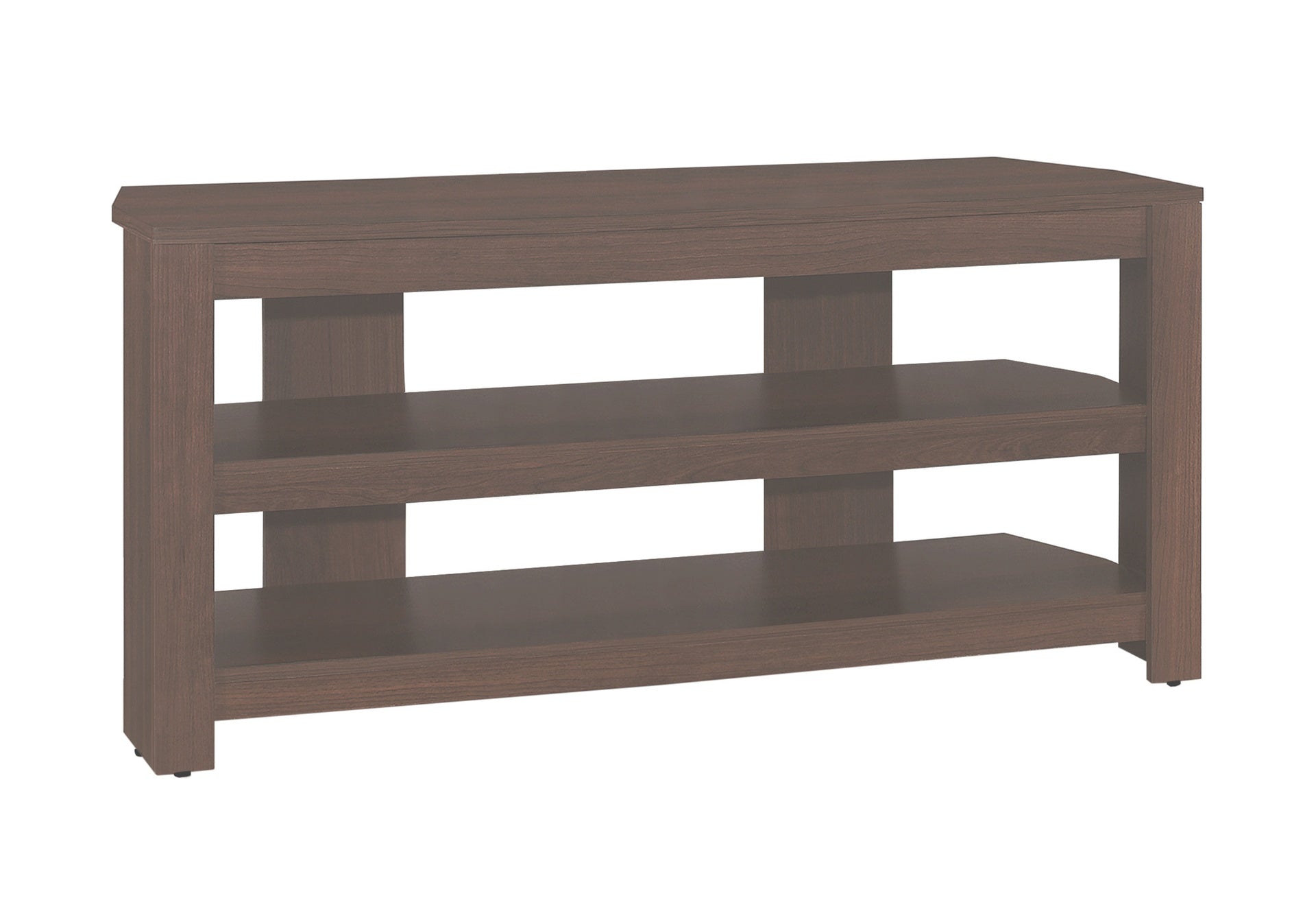Tv Stand, 42 Inch, Console, Media Entertainment Center, Storage Shelves, Living Room, Bedroom, Brown Laminate, Contemporary, Modern