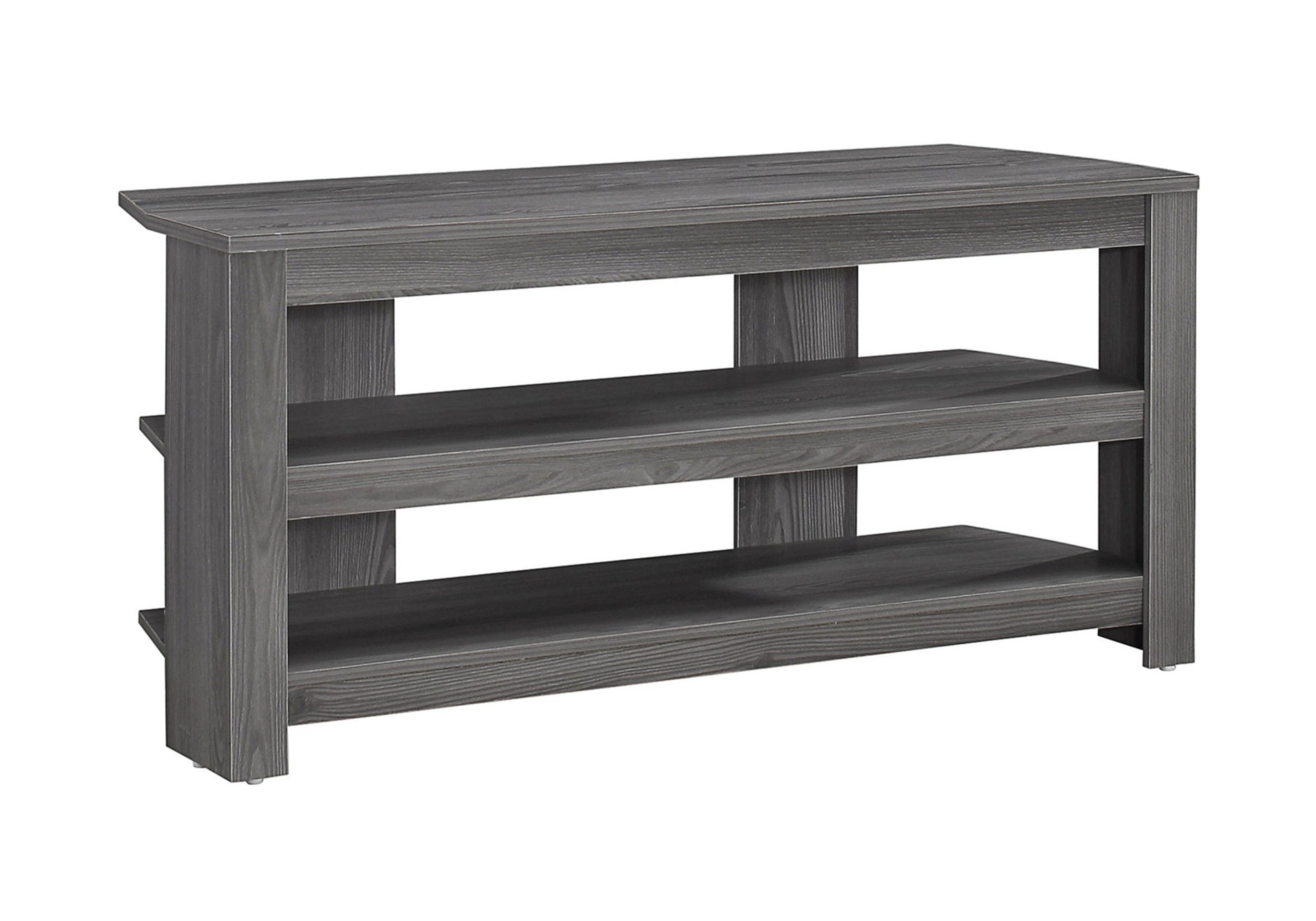Tv Stand, 42 Inch, Console, Media Entertainment Center, Storage Shelves, Living Room, Bedroom, Grey Laminate, Contemporary, Modern