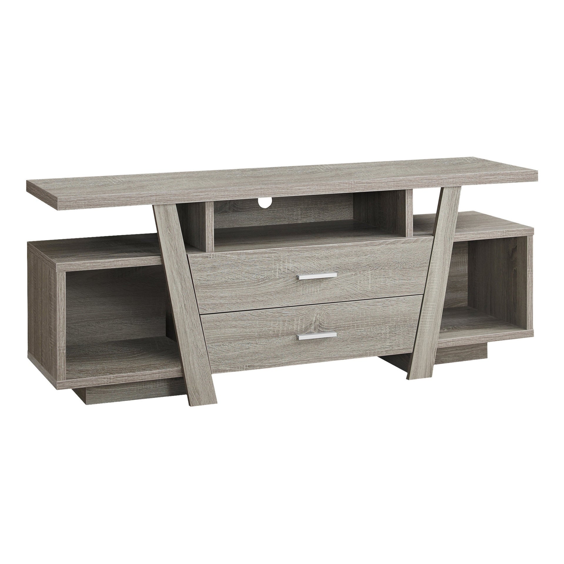 Tv Stand, 60 Inch, Console, Media Entertainment Center, Storage Drawers, Living Room, Bedroom, Brown Laminate, Contemporary, Modern