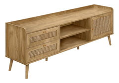 Tv Stand, 72 Inch, Console, Media Entertainment Center, Storage Cabinet, Living Room, Bedroom, Walnut Laminate, Wood Legs, Transitional