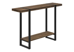Accent Table, Console, Entryway, Narrow, Sofa, Living Room, Bedroom, Brown Laminate, Black Metal, Contemporary, Modern