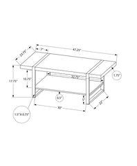 Coffee Table, Accent, Cocktail, Rectangular, Living Room, 48"l, Black Laminate, Black Metal, Contemporary, Modern