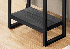 Accent Table, Side, End, Nightstand, Lamp, Living Room, Bedroom, Black Laminate, Black Metal, Industrial