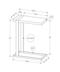 Accent Table, C-shaped, End, Side, Snack, Living Room, Bedroom, Black Laminate, Black Metal, Contemporary, Modern