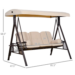 3-Seat Patio Swing Chair