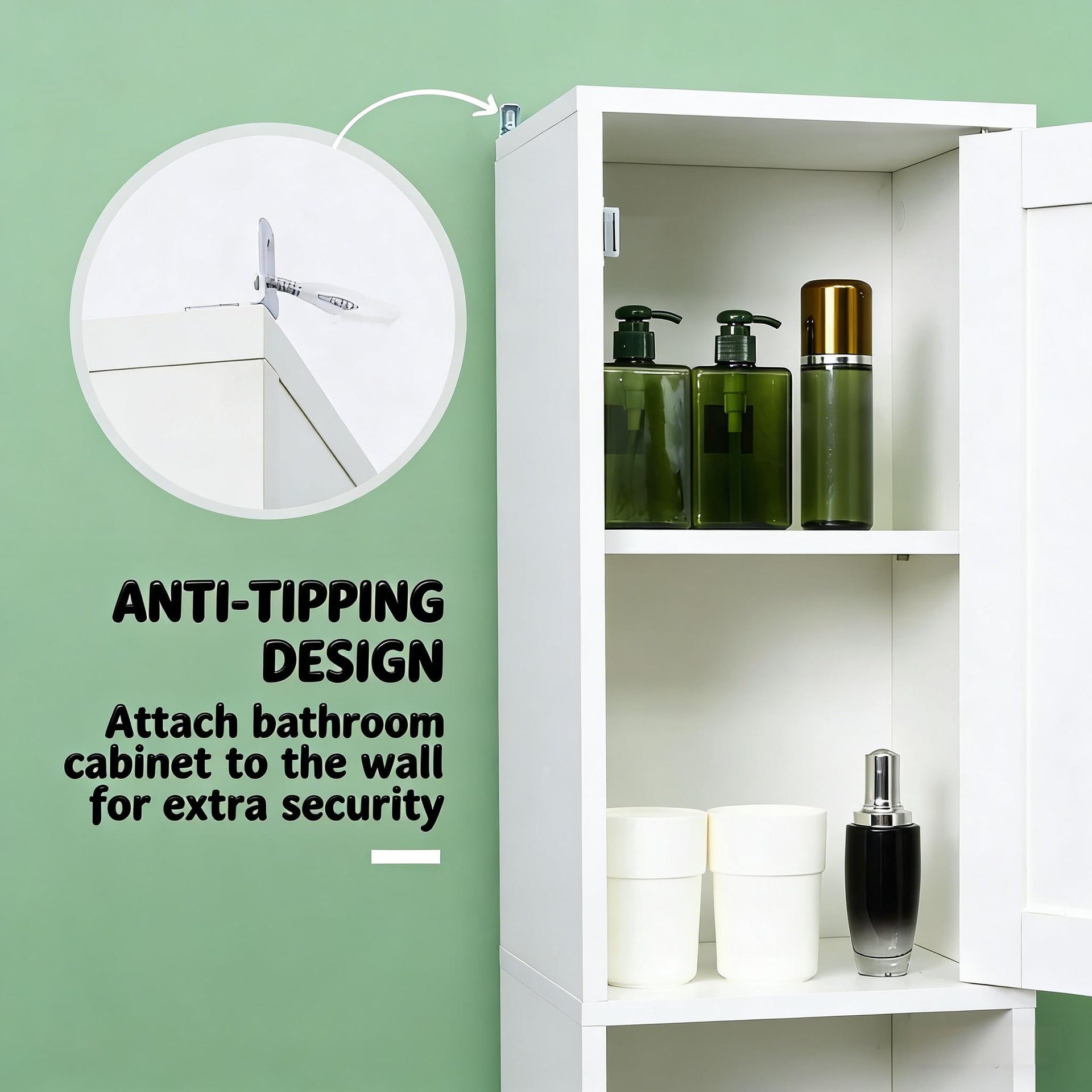 Freestanding Tower Cabinet,Tall Bathroom Storage Cabinet,Foyer Storage Cabinet