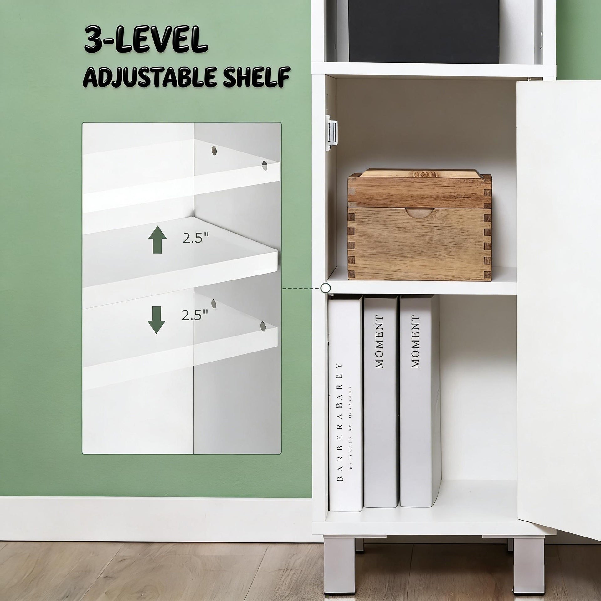 Freestanding Tower Cabinet,Tall Bathroom Storage Cabinet,Foyer Storage Cabinet