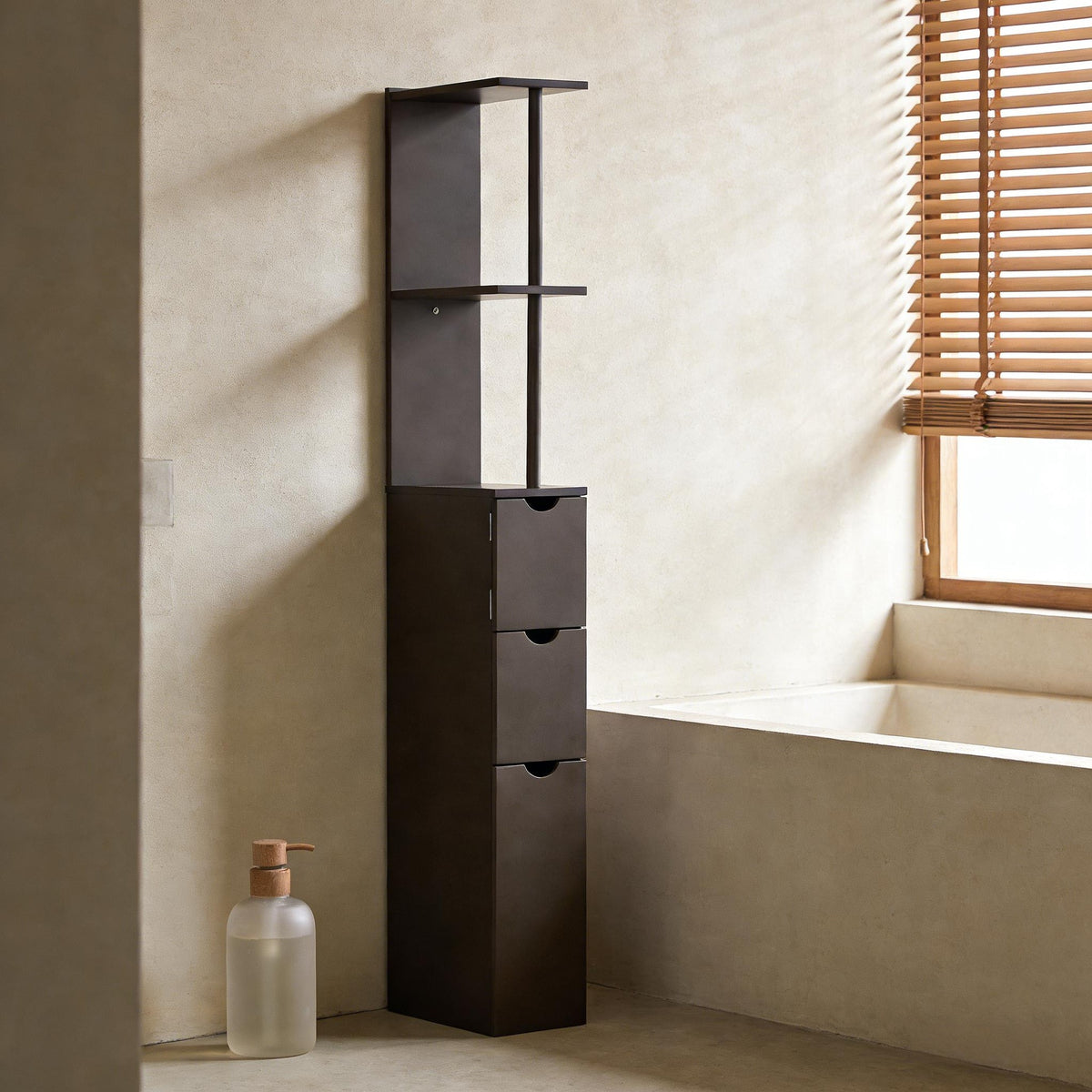 Slim Storage Tower,Side Floor Organizer,Bathroom Storage Cabinet