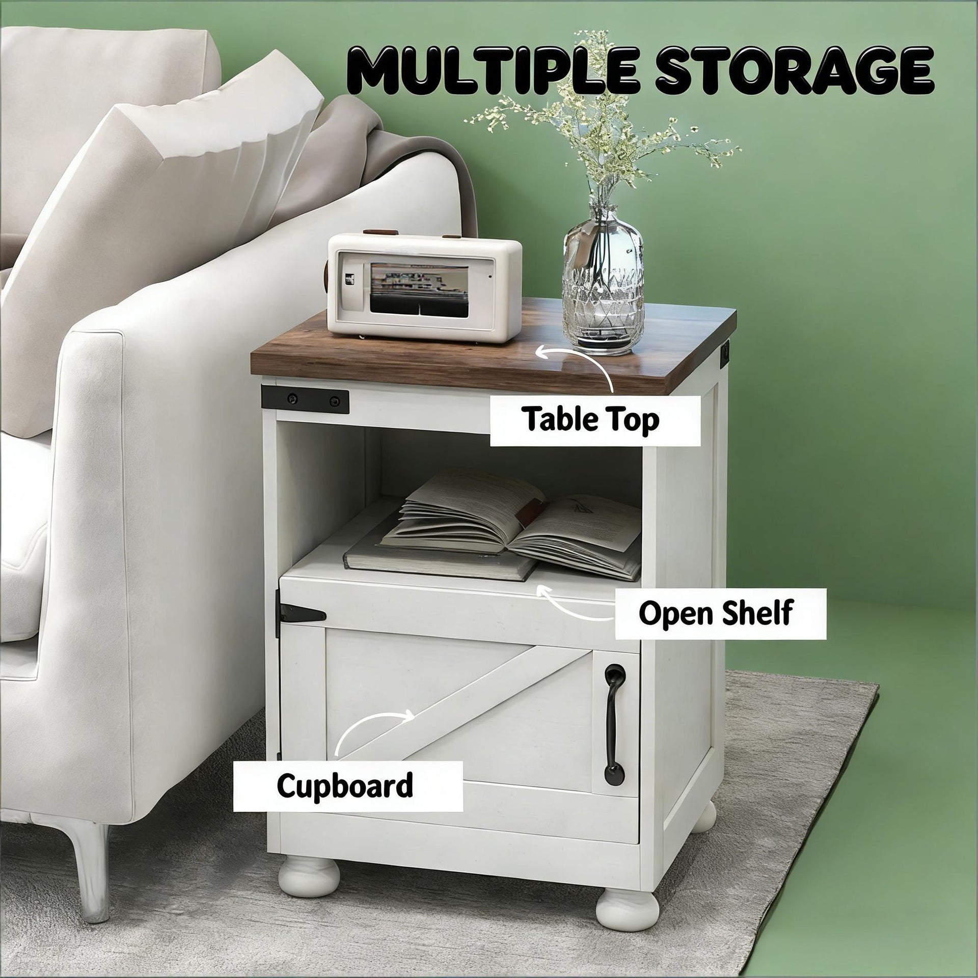 Modern Foyer End Table,Storage Side Table,Bedside Cabinet