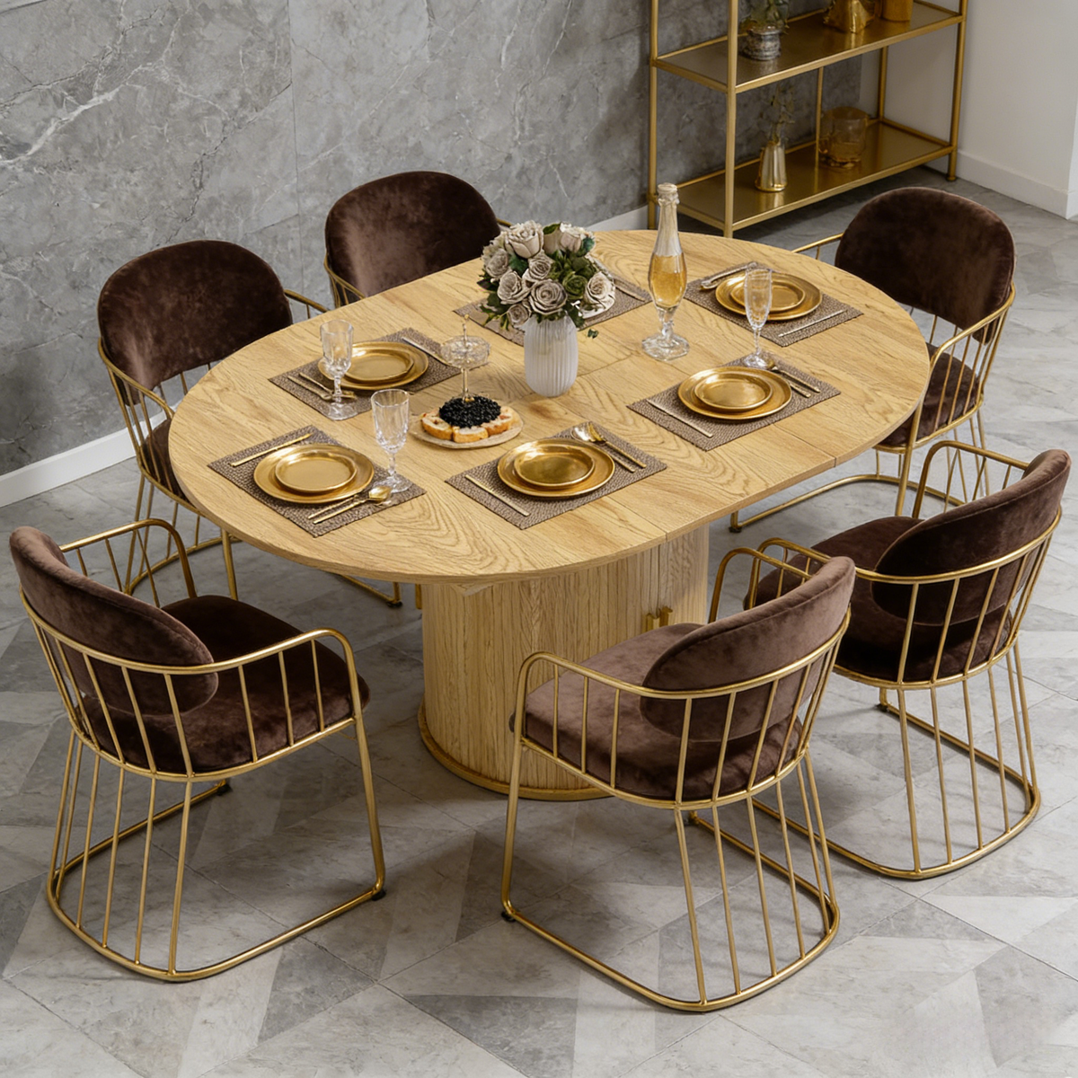 Storage Kitchen Table,Extendable Dining Table